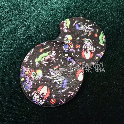 Clown Frog Rubberized Car Coasters MADE TO ORDER