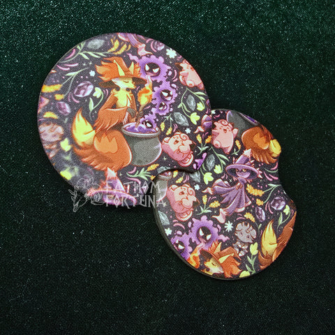 Witchy Pokes Rubberized Car Coasters MADE TO ORDER
