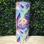 Broken Glass Emblems Rainbow 20oz Stainless Steel Insulated Drink Tumbler Made To Order