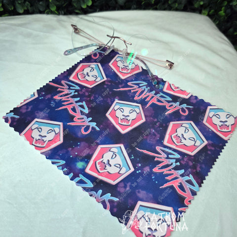 Demon Boy Band Emblems Purple Galaxy Microfiber Eyeglass Cloth
