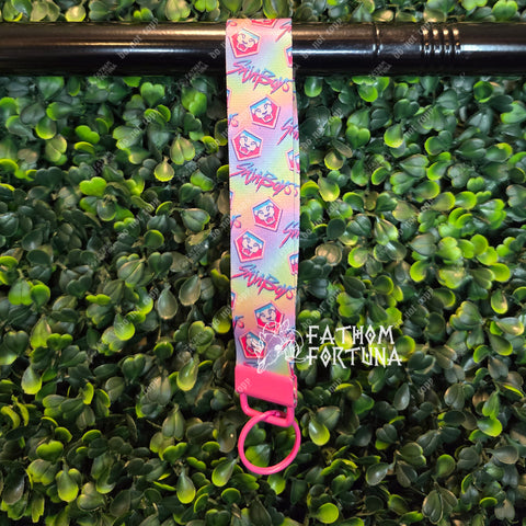Demon Boy Band Emblems Pastel Wristlet Keychain Fob Made To Order