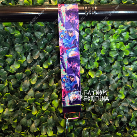 Demon Boy & Tiger Pastel Wristlet Keychain Fob Made To Order