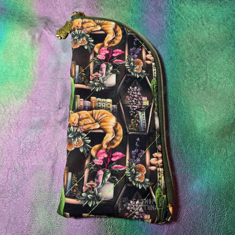 Bookish Ginger Cats Quilted Eyeglass/Medical Stash Zip Case