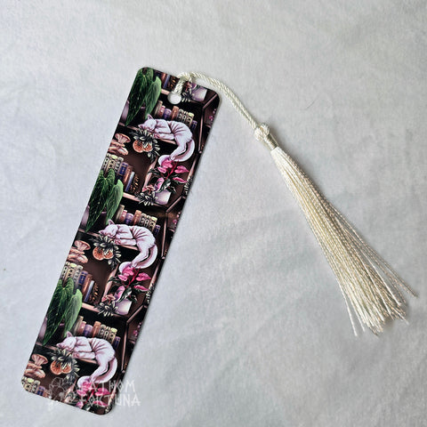 White Cat Bookshelf Metal Bookmark Made To Order