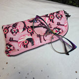 Pink Kitty Key Quilted Eyeglass/Medical Stash Zip Case