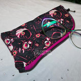 Charcoal Kitty Key Quilted Eyeglass/Medical Stash Zip Case