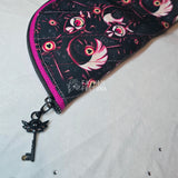 Charcoal Kitty Key Quilted Eyeglass/Medical Stash Zip Case