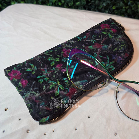 OFMD Breakup Robe Quilted Eyeglass/Medical Stash Zip Case Black 1