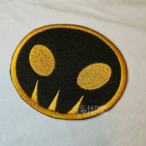 Blitz's Skull Gold & Black Embroidered Patch READY TO SHIP