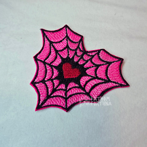 Angel Web Heart Embroidered Patch READY TO SHIP