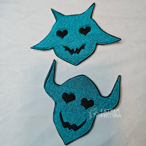 B-Grade Ozzie's Ram & Bull Embroidered Patch Set READY TO SHIP Black