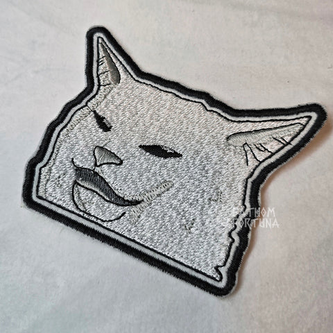 Smudge Cat Felt Embroidered Patch READY TO SHIP