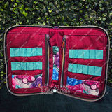 Crystal Poke Flowers Knitting Needle/Crochet Hook Zip Case