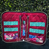 Crystal Poke Flowers Knitting Needle/Crochet Hook Zip Case