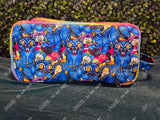 Silly Blue Tiger Travel & Makeup Bag