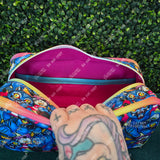 Silly Blue Tiger Travel & Makeup Bag