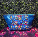Silly Blue Tiger Zippered Beauty Bag