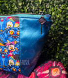 Silly Blue Tiger Zippered Beauty Bag