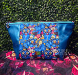 Silly Blue Tiger Zippered Beauty Bag