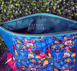 Silly Blue Tiger Zippered Beauty Bag