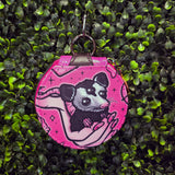 Trash Opossum Babe Round Keychain Wallet Pouch