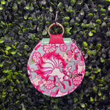 Kitsune & Cherry Blossoms Round Keychain Wallet Pouch