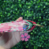 Kitsune & Cherry Blossoms Round Keychain Wallet Pouch