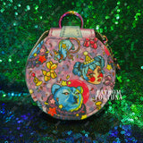 Blue at the Circus Round Keychain Wallet Pouch