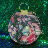 Wisteria & Butterflies Round Keychain Wallet Pouch