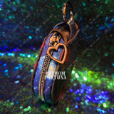Look My Way Round Keychain Wallet Pouch