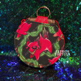 Cursed Cat Round Keychain Wallet Pouch