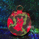 Cursed Cat Round Keychain Wallet Pouch
