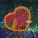 Dirty Bird Heart Embroidered Patch MADE TO ORDER