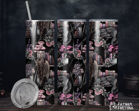 Tabby Cat Cottagecore Shelves 20oz Stainless Steel Insulated Drink Tumbler Made To Order