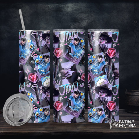 Demon Boy & Tiger Grey 20oz Stainless Steel Insulated Drink Tumbler Made To Order