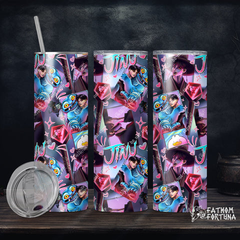 Demon Boy & Tiger Bright 20oz Stainless Steel Insulated Drink Tumbler Made To Order