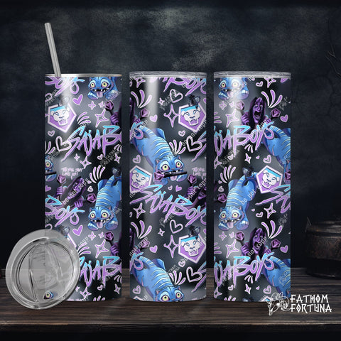 Demon Boy Band Stans Grey 20oz Stainless Steel Insulated Drink Tumbler Made To Order