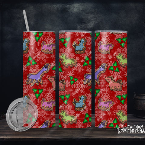 Sinsmas Cookies Red 20oz Stainless Steel Insulated Drink Tumbler Made To Order