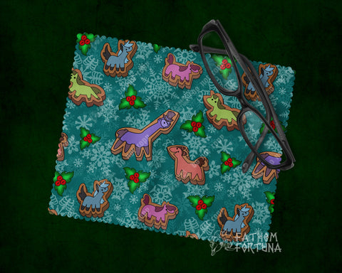 Sinsmas Cookies Teal Microfiber Eyeglass Cloth