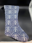 Blue Yule Damask Stocking (Small Scale)