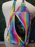 90's Rainbow Stickers Mini Backpack Sling Security Bag