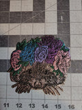 XL Oil Slick Flowercrown Raccoon Embroidered Iron On Patch