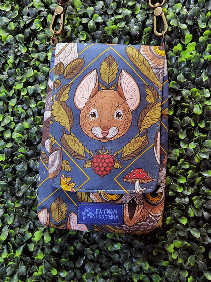 Forest Friends Mouse Slim Crossbody Bag WINDOWED BACK Clearance