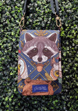 Forest Friends Raccoon Slim Crossbody Bag ZIPPER POCKET BACK