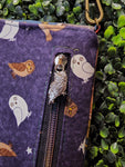 Forest Friends Great Horned Owl Slim Crossbody Bag ZIPPER POCKET BACK