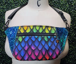 Rainbow Dragon Scale Convertible Bum Bag Fanny Pack Crossbody Purse