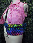 Rainbow Dragon Scale Convertible Bum Bag Fanny Pack Crossbody Purse